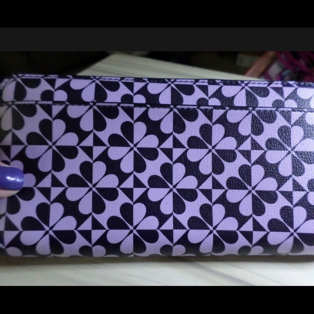 Kate Spade Hollie spade clover geo - large continental wallet Black and Violet